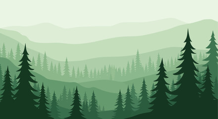 Fototapeta premium Forest Vector Background Collection with Nature Landscapes