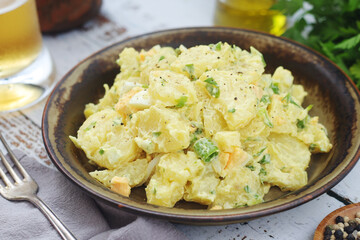 Traditional German dish potato salad	