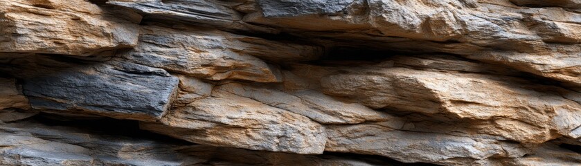 Striking black and white sign against a textured rock wall background, study in contrast