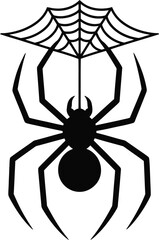 Obraz premium Halloween spider and web silhouette design for festive decorations