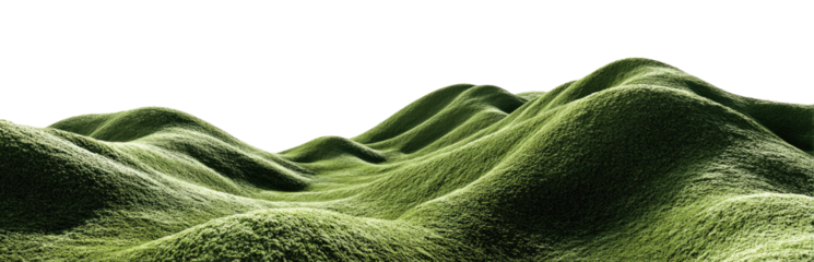 Rolling hills of vibrant green, textured landscape