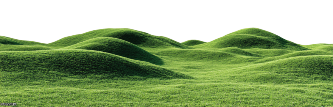 Rolling green hills, outlined
