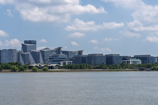 Modern buildings along the Xuhui Riverside in Shanghai