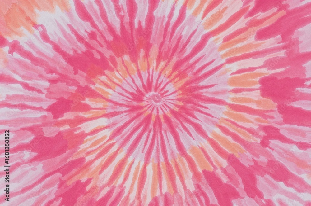 Poster tie-dye spiral pattern with a seamless repeat, ideal for printing on various surfaces, featuring a d