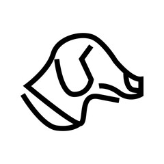 vector illustration of a dog head outline icon