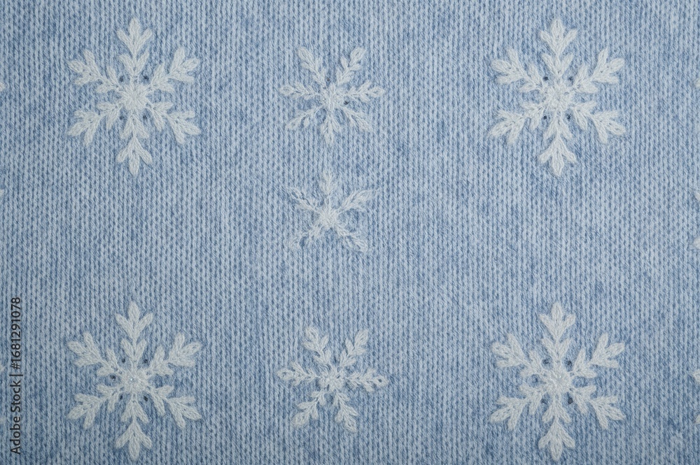 Poster snowflake pattern in a knitted style