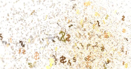 Abstract background of falling dollar signs, perfect for finance, wealth, or success concepts.