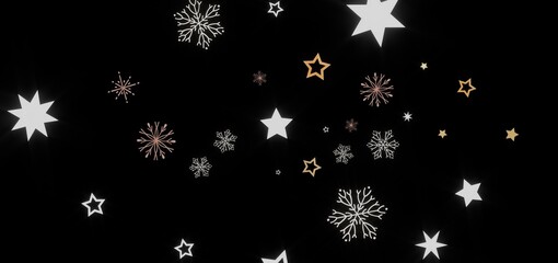 Festive holiday background with stars and snowflakes. Perfect for winter, Christmas, or New Year's designs.