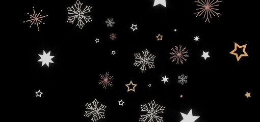 Beautiful winter background with stars and snowflakes. Perfect for Christmas, New Year, or winter holiday designs.