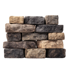 Obraz premium Stacked stone wall, various shades of gray and beige. Rough textured, irregular shapes