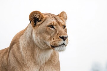 Obraz premium Female lion staring intently