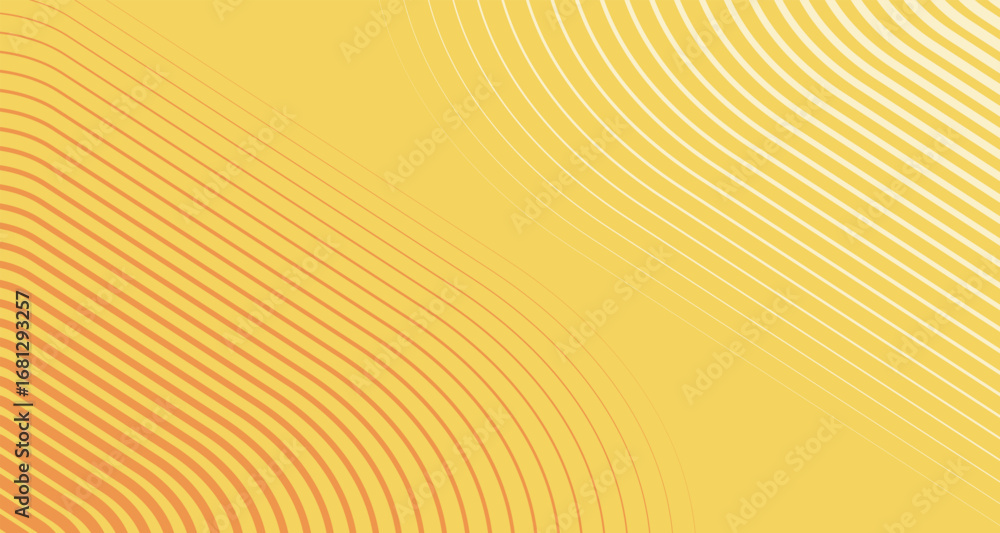 Poster abstract vector background with a diagonal color transition from orange to yellow, featuring curved.