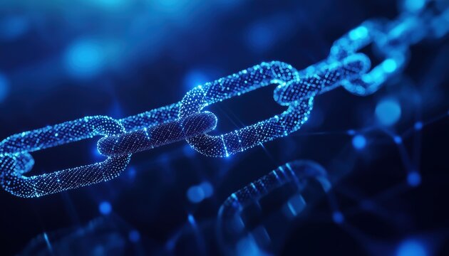 The Evolution Of Digital Technology: Abstract Blockchain Network In The Form Of Block Chain. A Modern Technological Advancement. - Powered by Adobe