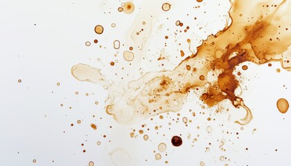Detailed Examination Of Coffee Stains Against A White Surface, Focused On Close-Up Shots For Enhanced Clarity And Precision In Study.