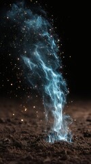 Mystical Blue Eruption on Cracked Earth