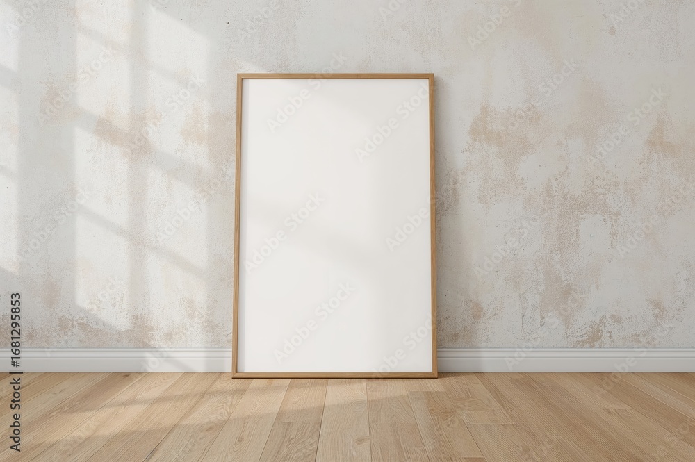 Poster scandinavian-inspired poster frame displayed in an open area