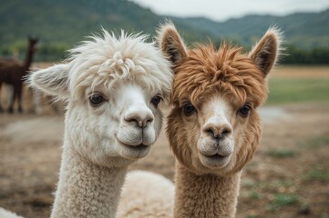 Obraz premium Adorable pair of alpacas
