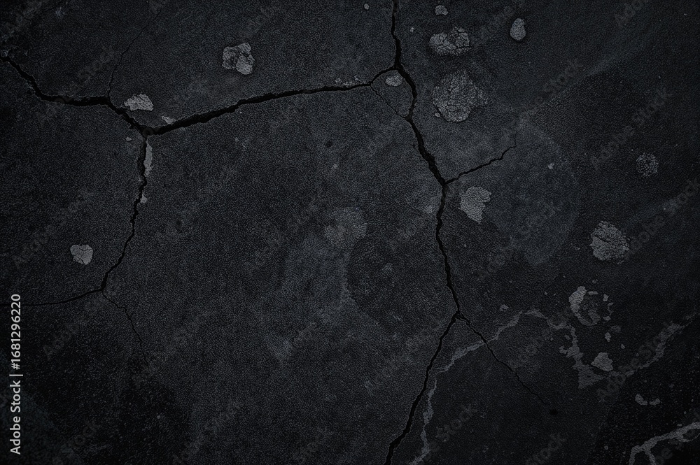 Poster dark rugged stone surface with fissures. close-up view of a rough rocky texture. grungy background w