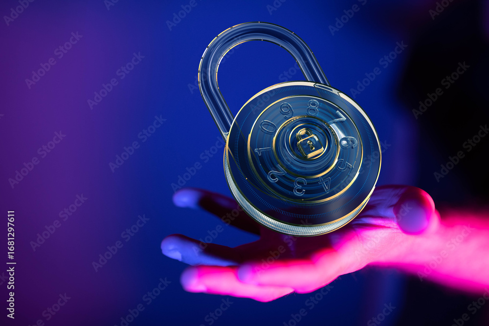 Aufkleber secure your data. digital security and online privacy concept.