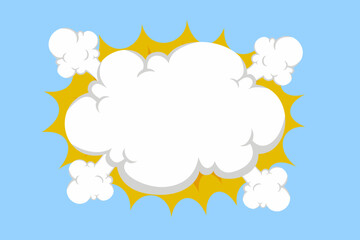 Vector illustration of smoke bubble explosion concept in comic style.