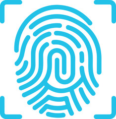Secure digital identity fingerprint scan vector illustration for biometric authentication and security