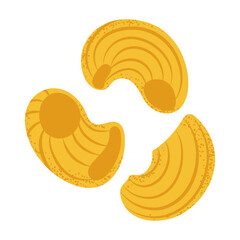 Pipe rigate pasta, ideal for food blogs, restaurant menus, or Italian cuisine designs.