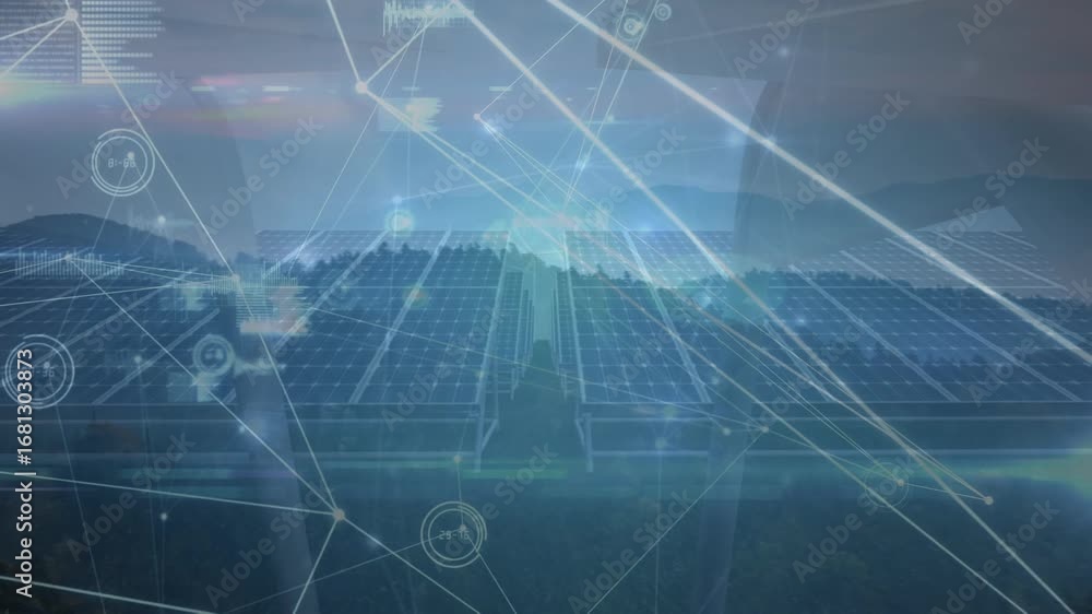 Poster animation of network of connections over solar network of connections and network of connections