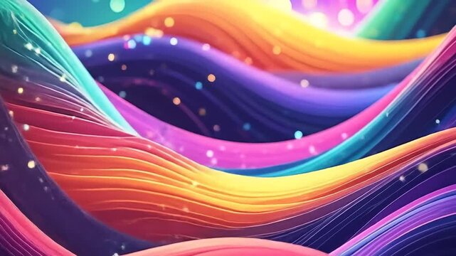 Abstract rainbow wavy design