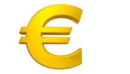 Euro Currency Sign PNG, Bold € Symbol with Modern Typography, Transparent Background, Finance and Money Illustration, European Currency Design