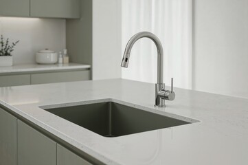 Contemporary sink with a green hue