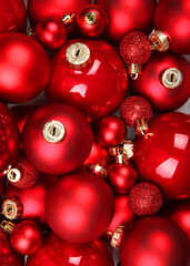 Background of beautiful christmas balls. New Year or Christmas background.. Vertical photo format