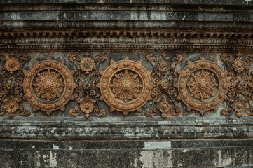 Ornate traditional features of historic architecture. Exploring ancient design motifs. Journey through vibrant cultural landmarks.