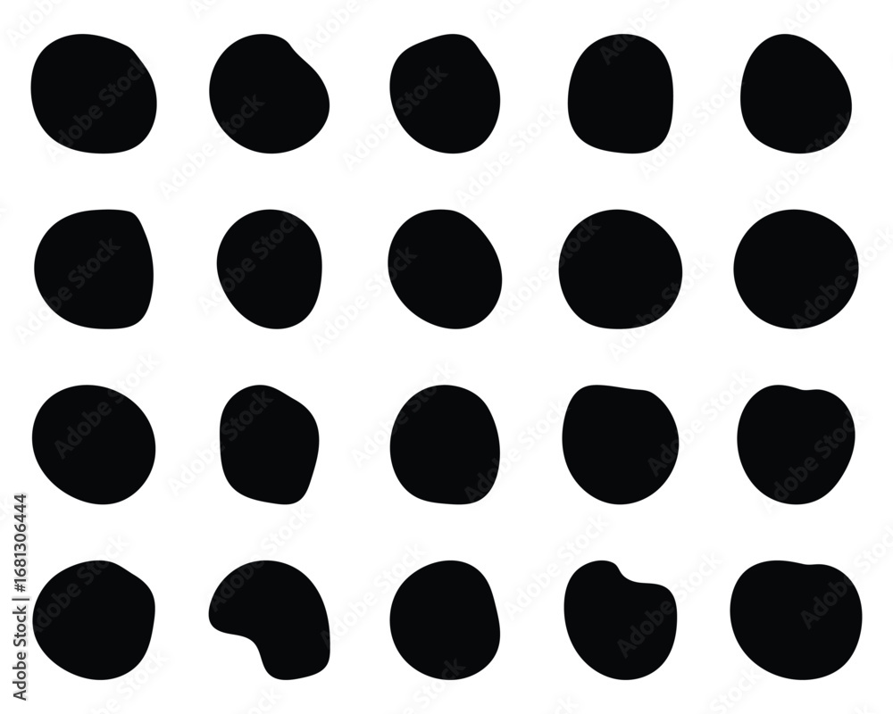 Aufkleber blobs icon. rock black icons. drops or stone silhouettes. vector set of black blobs. organic blob sh