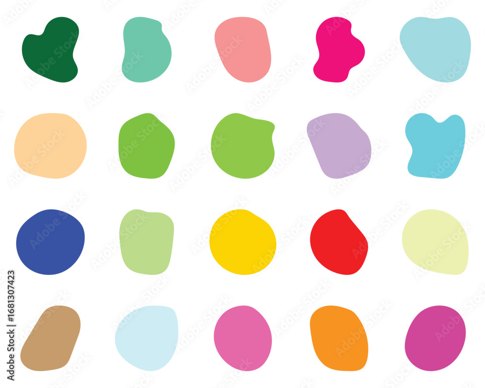 Leinwandbilder blob shapes collection vector design elements isolated. random blob circles icon set. isolated on a 
