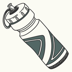 Illustration of a reusable sport water bottle for fitness and exercise