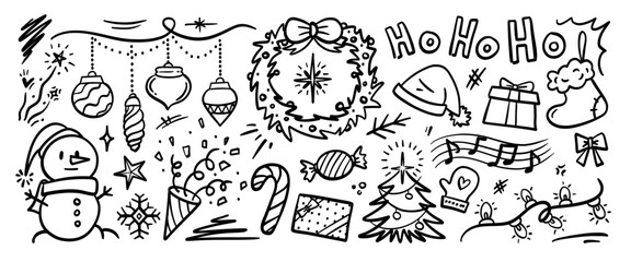 Hand drawn doodle vector set. Collection of cute hand drawn doodle.