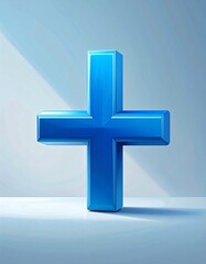 Obraz premium 3D plus symbol, vibrant blue