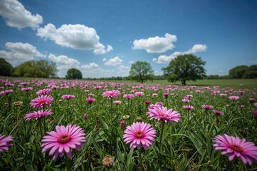 A field full of blooming chrysanthemums