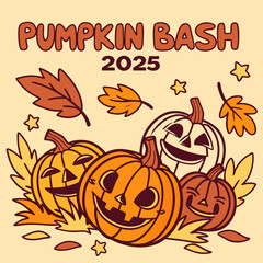 halloween background with pumpkins