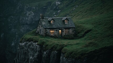 Rustic cliffside home