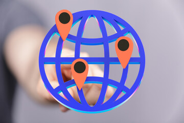 Illustrative image of global network and locations. Perfect for websites, presentations, and more.