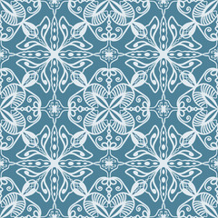 Decorative lace floral seamless pattern. Vector illustration. Ornament, traditional, ethnic, motifs. Template for fabric and textile, wallpaper, packaging, interior design, printing.