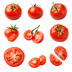 Fresh Red Tomatoes Various Cuts and Views for Culinary Content