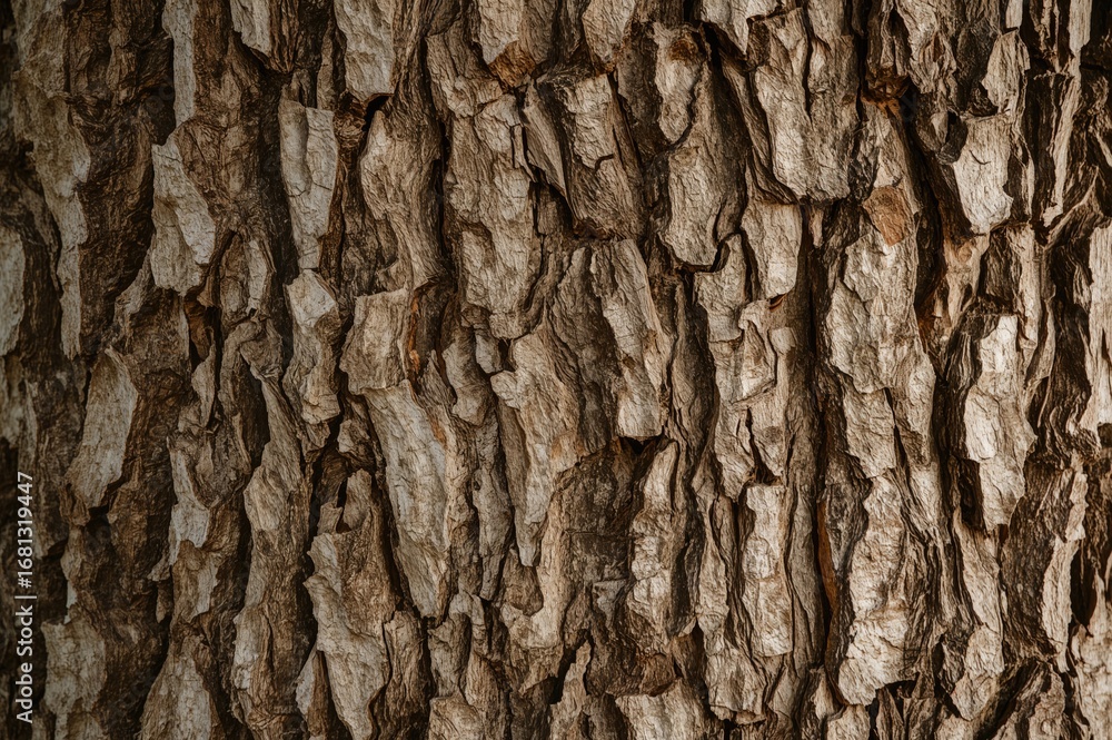 Poster bark of a maple tree showcasing varied textures and forms
