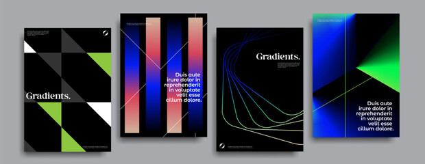 Naklejka na ściany i meble Futuristic posters collection with different design. 
