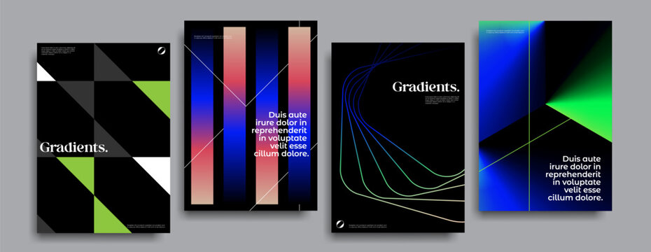 Futuristic posters collection with different design. 