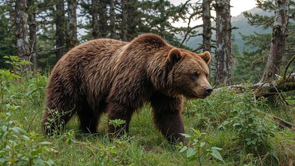 Savage Brown Bear in the Wild