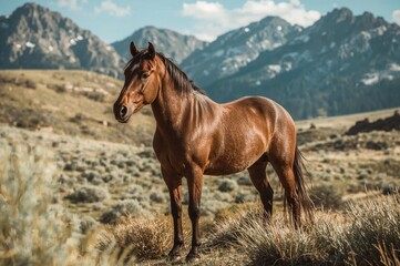 Obraz premium Untamed Equines Roaming the Western Plains