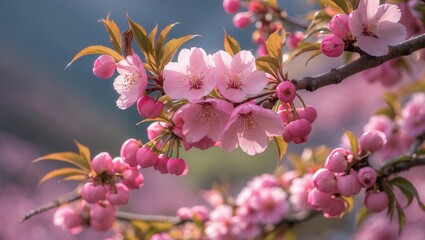 Obraz premium Natural Beauty of the Himalayan Wild Cherry