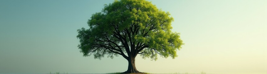 Lone tree sitting on a grassy hill in the middle of the field